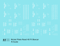 Nickel Plate Road 40 Ft Boxcar White - Decal - Choose Scale – K4