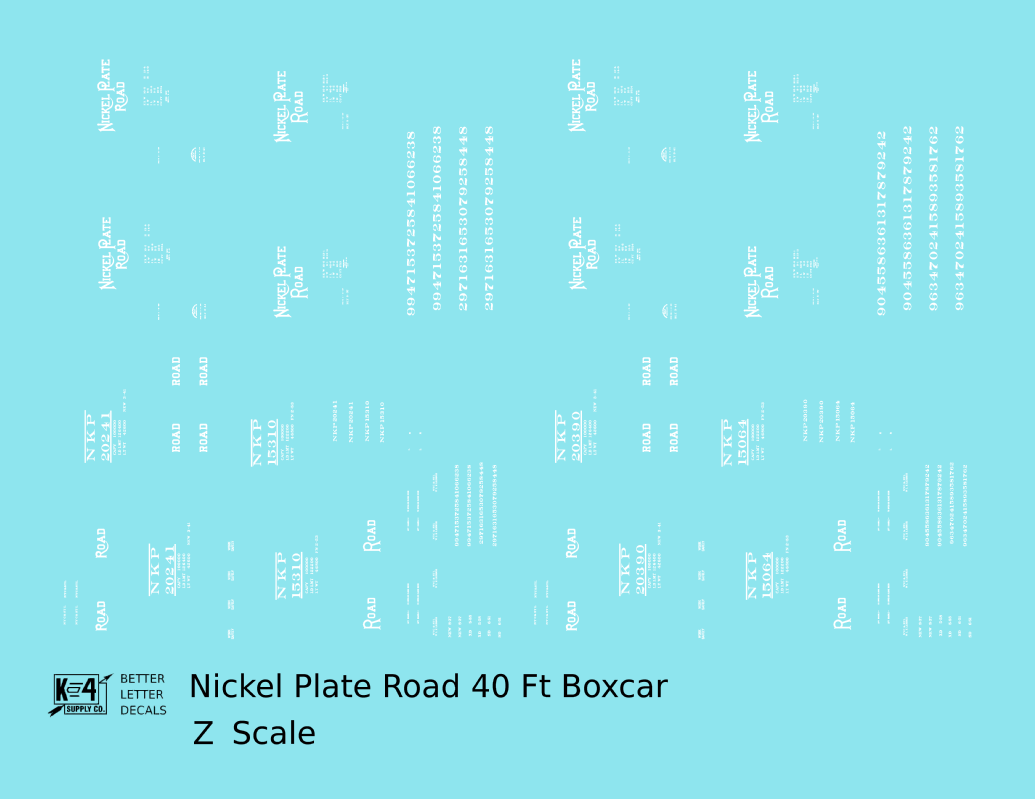 Nickel Plate Road 40 Ft Boxcar White