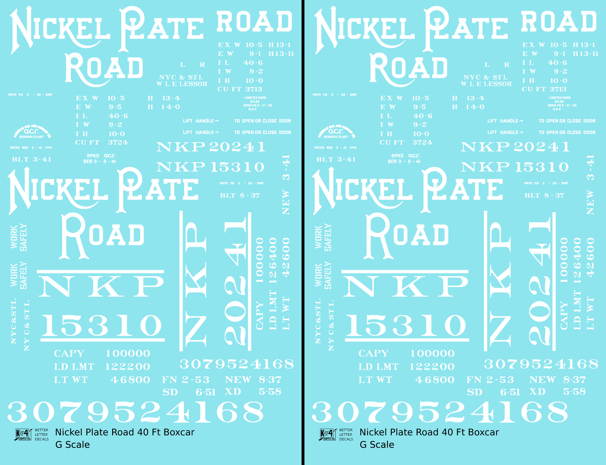 Nickel Plate Road 40 Ft Boxcar White