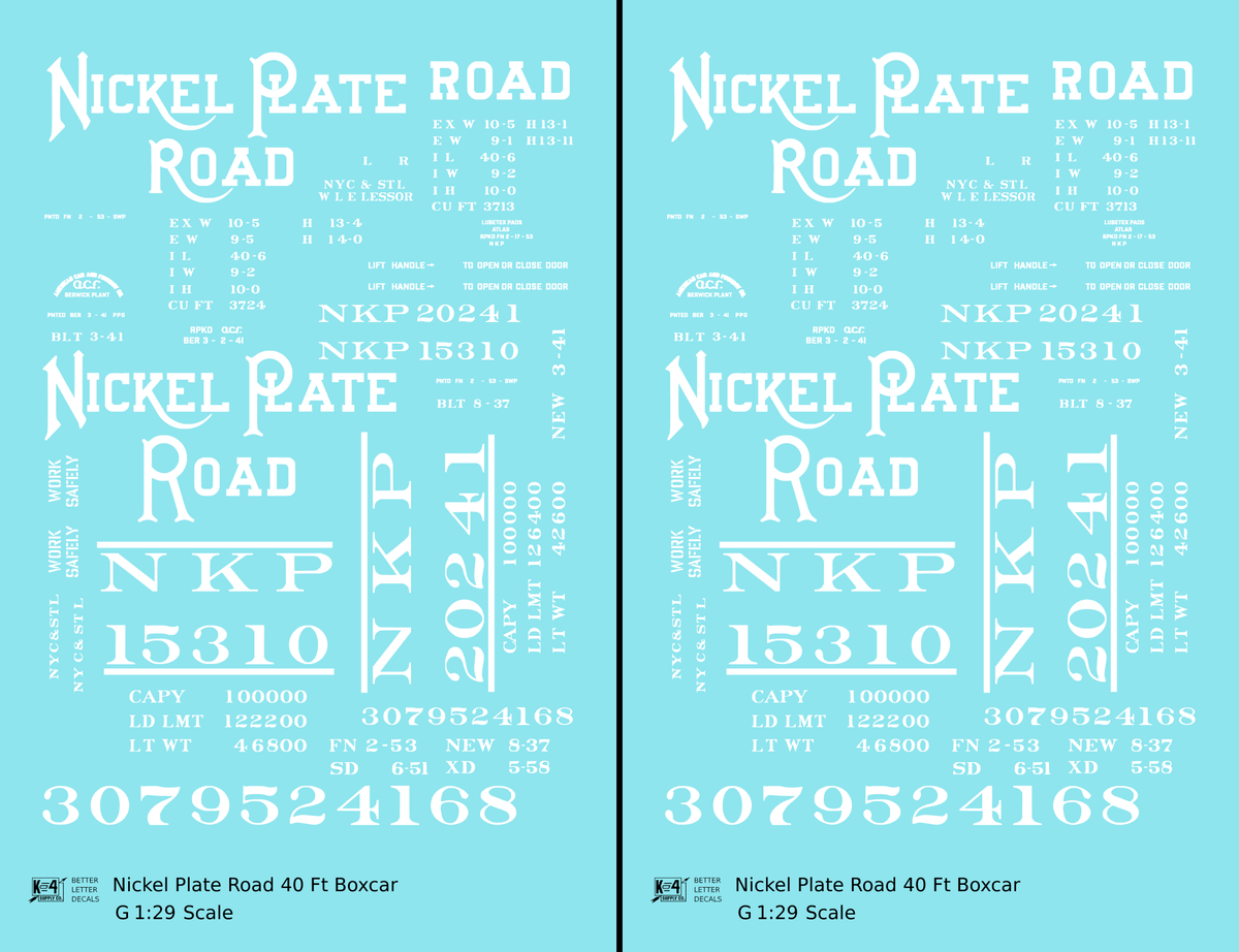Nickel Plate Road 40 Ft Boxcar White