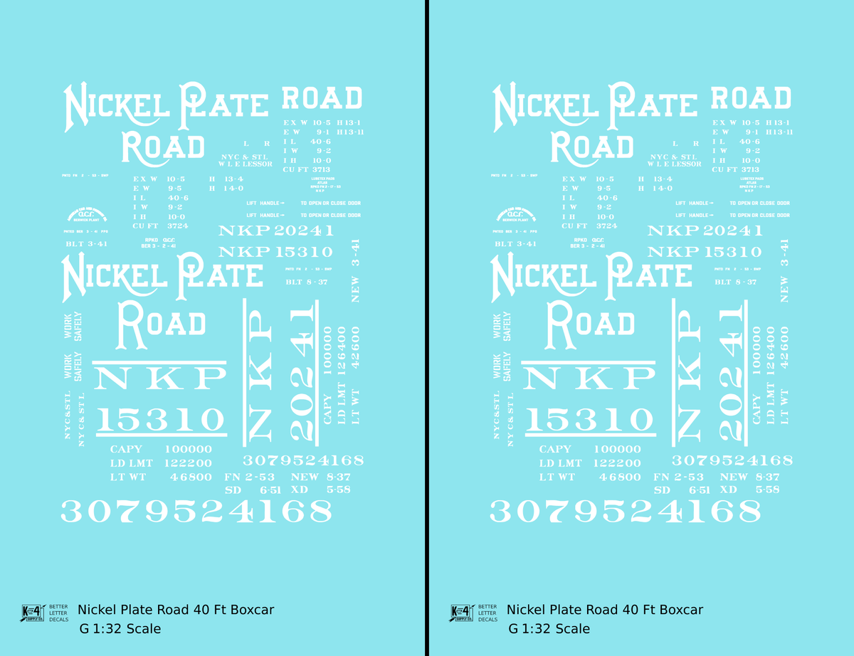 Nickel Plate Road 40 Ft Boxcar White