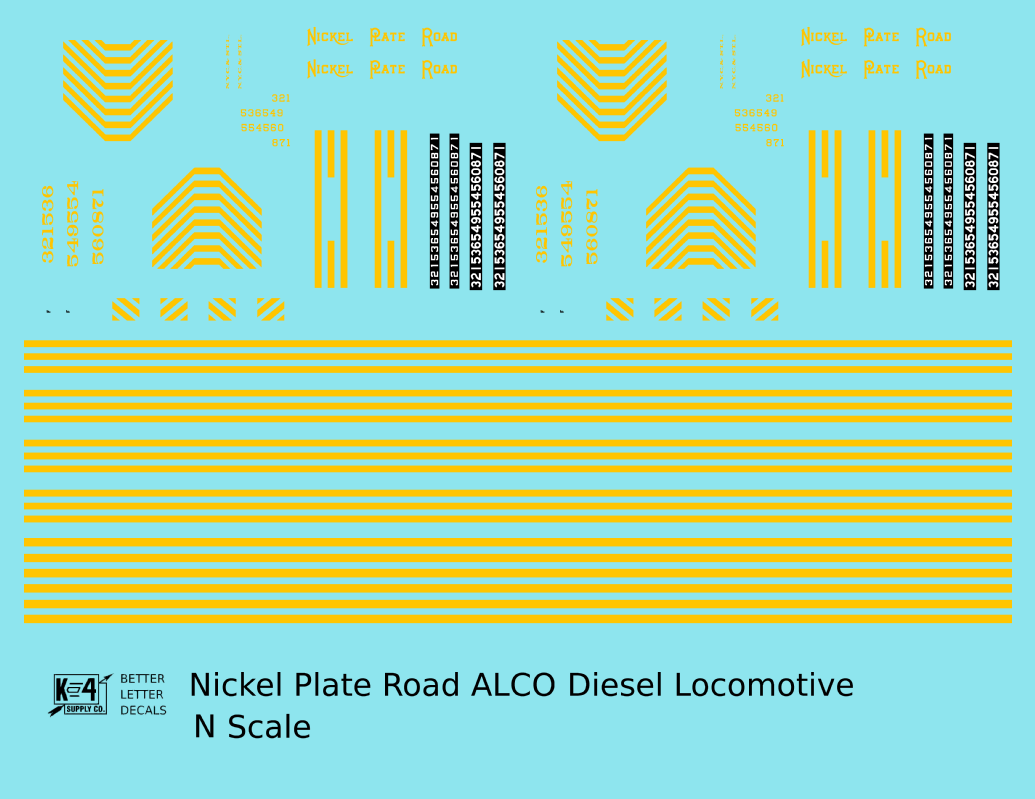 Nickel Plate Road ALCO Diesel Locomotive Yellow