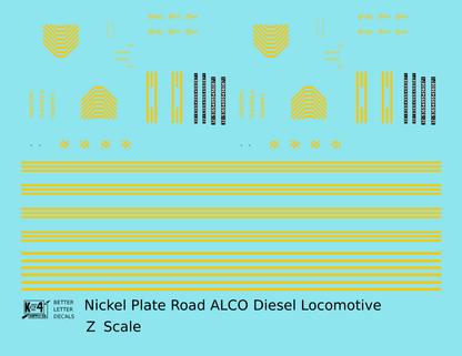Nickel Plate Road ALCO Diesel Locomotive Yellow