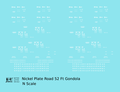 Nickel Plate Road 52 Ft Gondola White NKP