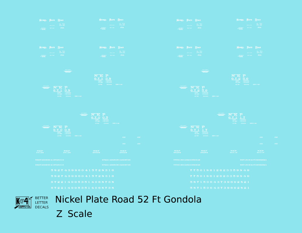 Nickel Plate Road 52 Ft Gondola White NKP