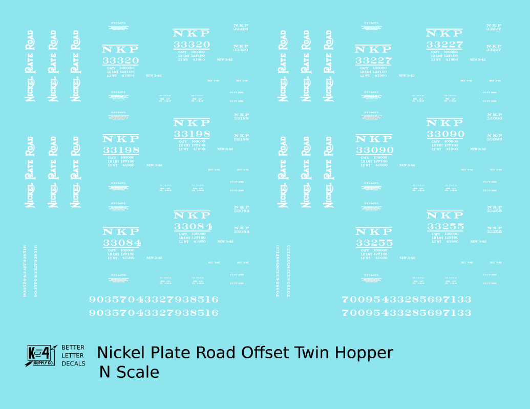 Nickel Plate Road Offset Twin Hopper White