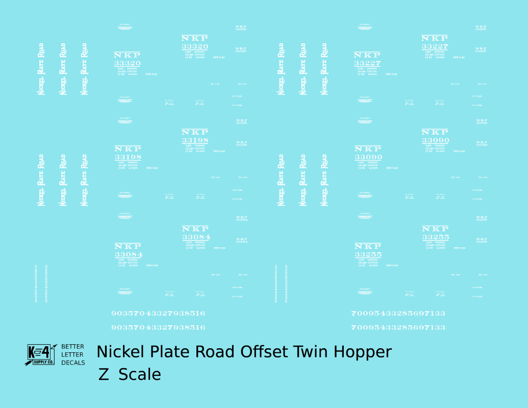 Nickel Plate Road Offset Twin Hopper White
