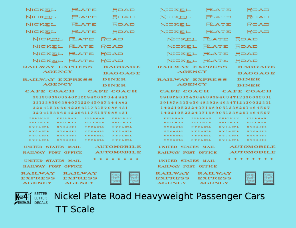 Nickel Plate Road Heavyweight Passenger Car Bronze Gold