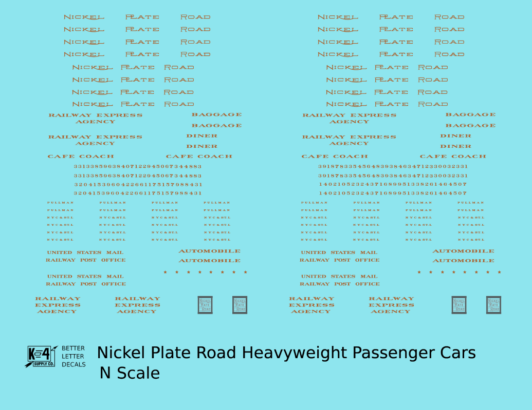 Nickel Plate Road Heavyweight Passenger Car Bronze Gold