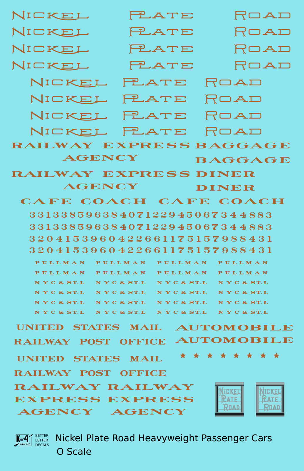 Nickel Plate Road Heavyweight Passenger Car Bronze Gold