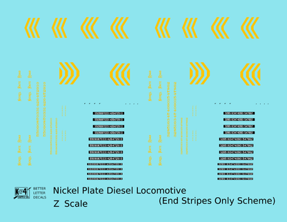 Nickel Plate Road Diesel Locomotive Yellow Simplified Scheme