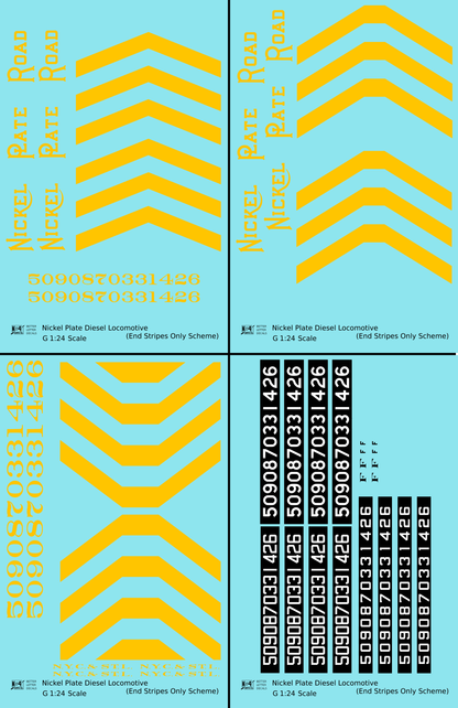 Nickel Plate Road Diesel Locomotive Yellow Simplified Scheme