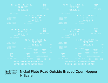 Nickel Plate Road Outside Braced Hopper White