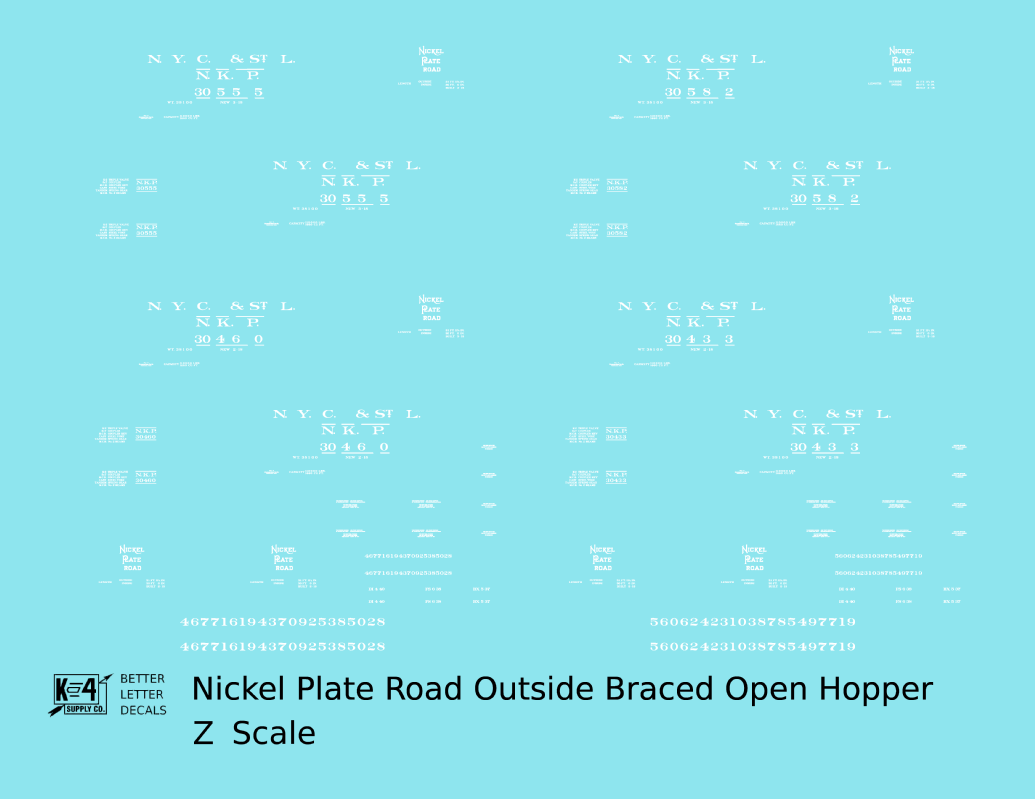 Nickel Plate Road Outside Braced Hopper White