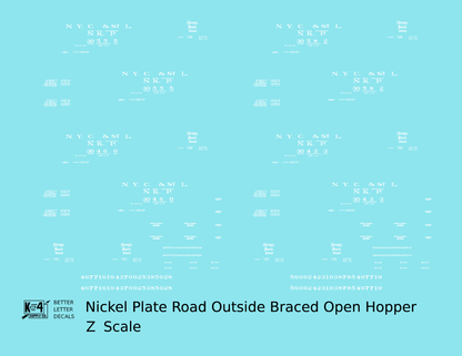 Nickel Plate Road Outside Braced Hopper White