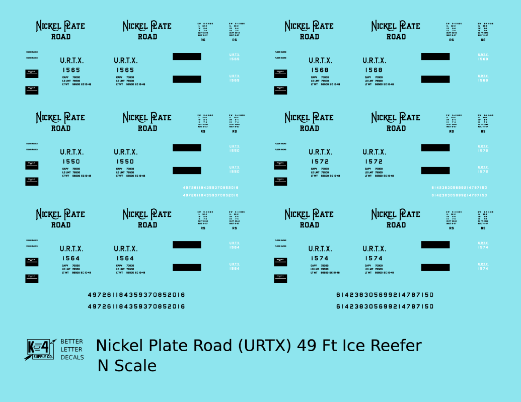 Nickel Plate Road 40 Ft Wood Ice Reefer Black NKP URTX