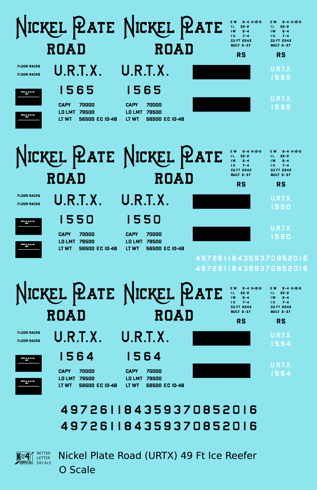 Nickel Plate Road 40 Ft Wood Ice Reefer Black NKP URTX