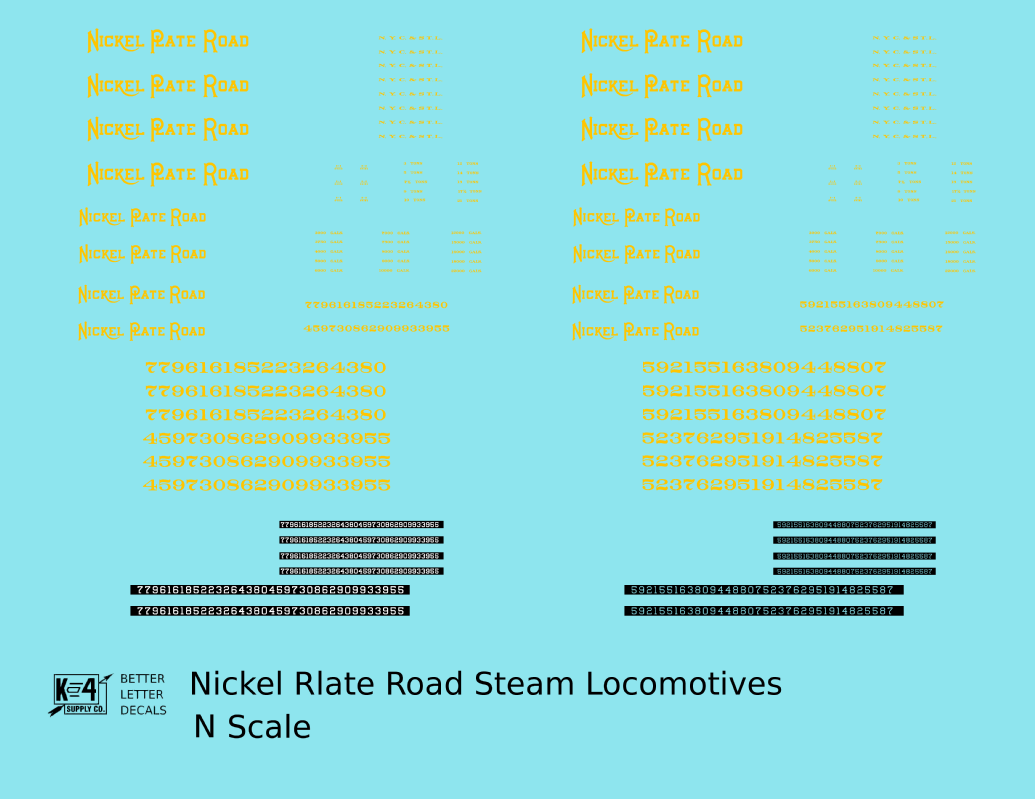 Nickel Plate Road Steam Locomotive Yellow