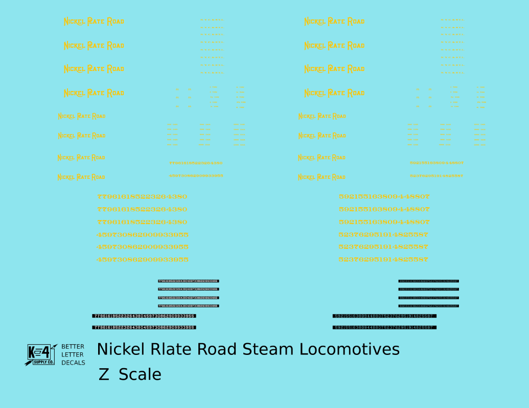 Nickel Plate Road Steam Locomotive Yellow