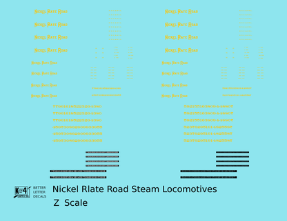 Nickel Plate Road Steam Locomotive Yellow
