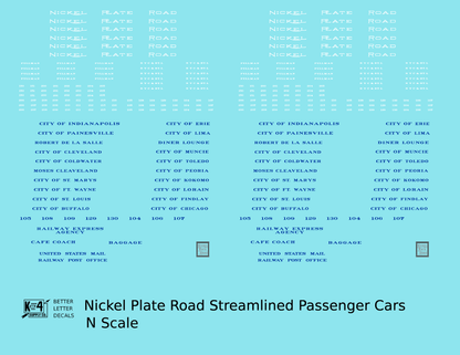 Nickel Plate Road Streamlined Passenger Car Blue and White