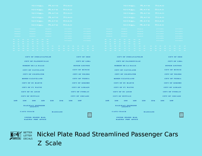 Nickel Plate Road Streamlined Passenger Car Blue and White