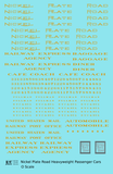 Nickel Plate Road Heavyweight Passenger Cars Dulux Gold  - Decal - Choose Scale