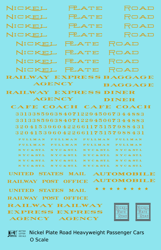 Nickel Plate Road Heavyweight Passenger Cars Dulux Gold