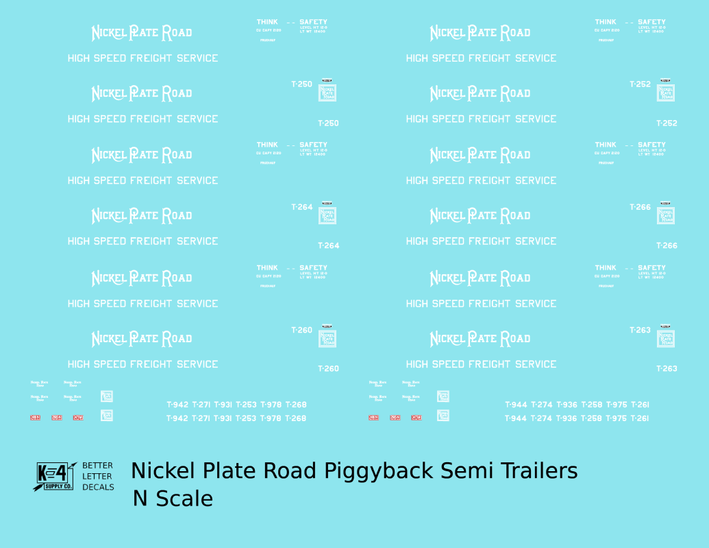 Nickel Plate Road Piggyback Semi Trailer White