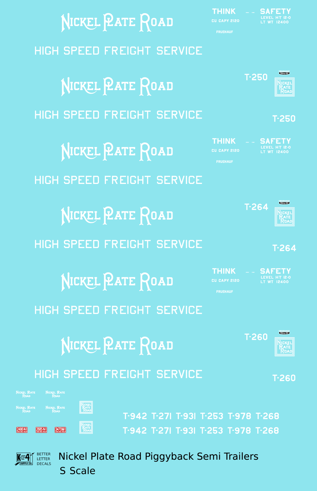 Nickel Plate Road Piggyback Semi Trailer White
