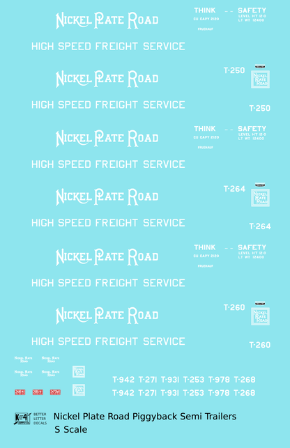 Nickel Plate Road Piggyback Semi Trailer White