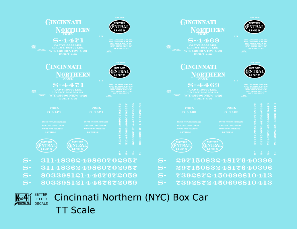 Cincinnati Northern 40 Ft Boxcar White New York Central