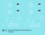 Cincinnati Northern 40 Ft Boxcar White New York Central