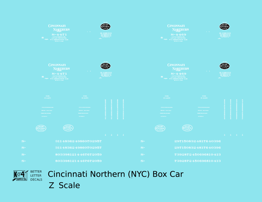 Cincinnati Northern 40 Ft Boxcar White New York Central