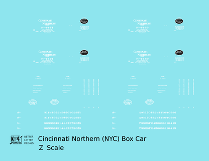 Cincinnati Northern 40 Ft Boxcar White New York Central
