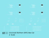 Cincinnati Northern 40 Ft Boxcar White New York Central