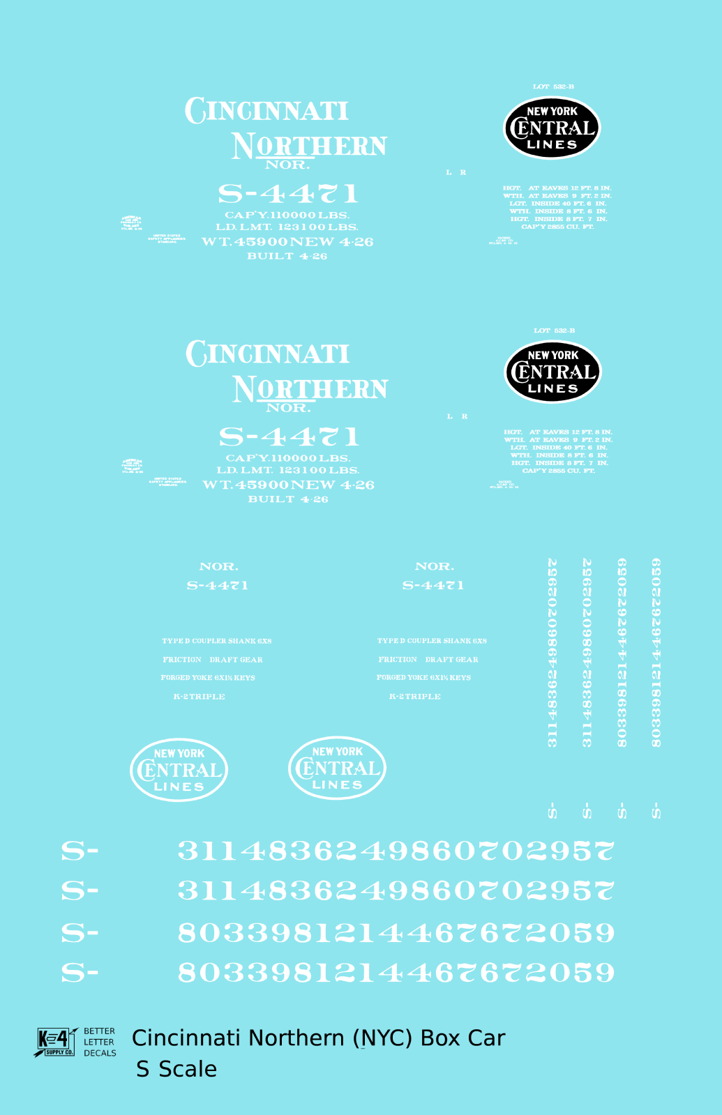Cincinnati Northern 40 Ft Boxcar White New York Central