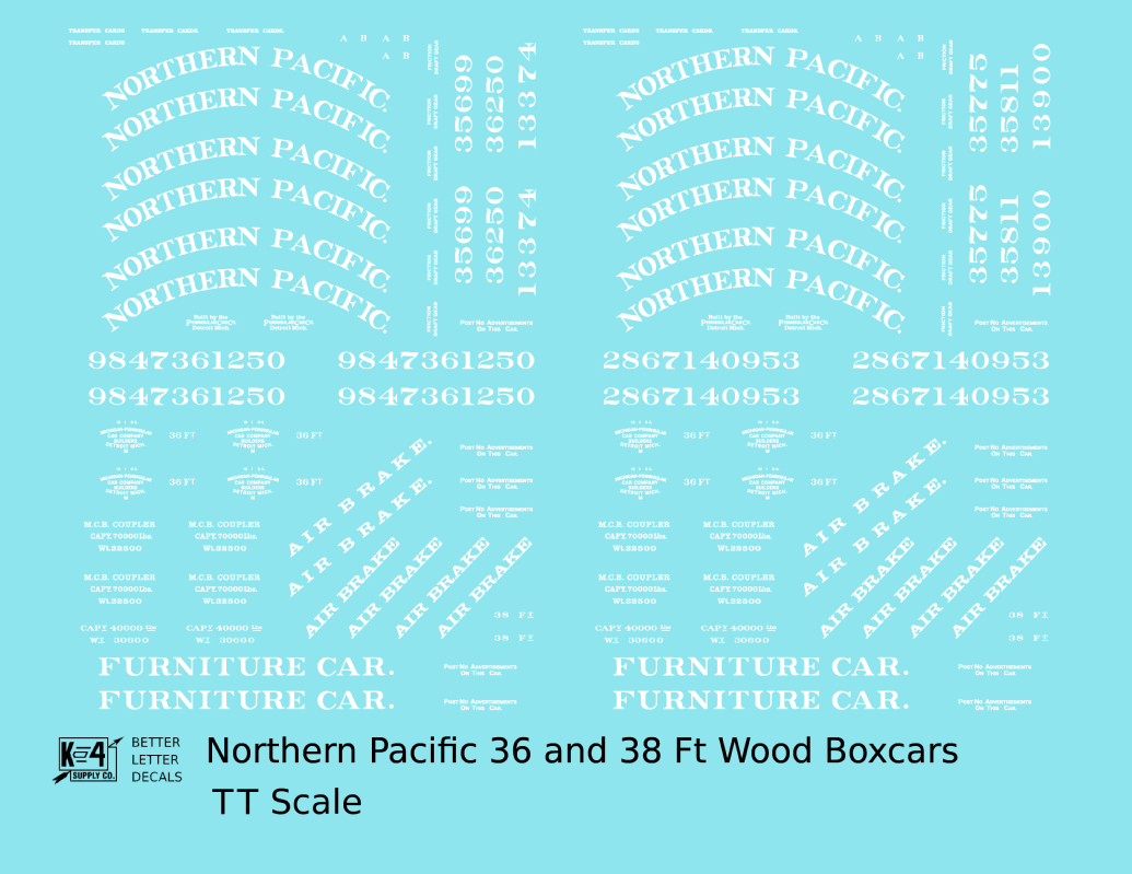 Northern Pacific 36 Ft Wood Boxcar White