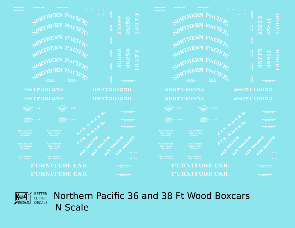 Northern Pacific 36 Ft Wood Boxcar White