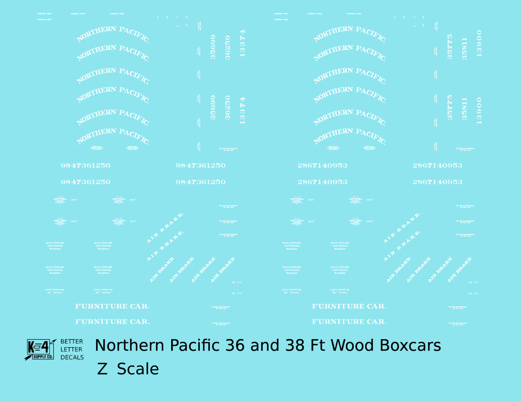 Northern Pacific 36 Ft Wood Boxcar White