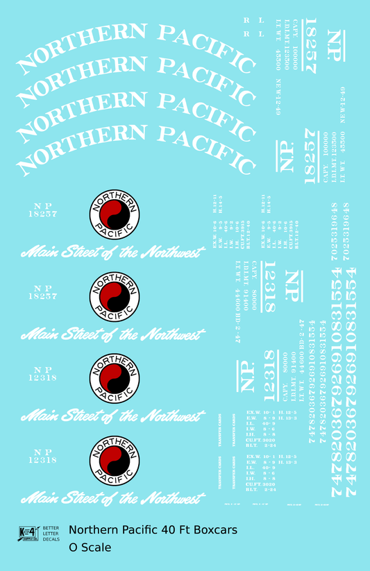 Northern Pacific 40 Ft Wood Or Steel Boxcar White