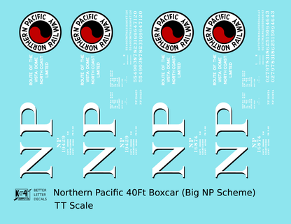 Northern Pacific 40 Ft Boxcar White Black and Red Big NP