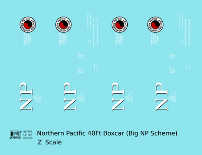 Northern Pacific 40 Ft Boxcar White Black and Red Big NP