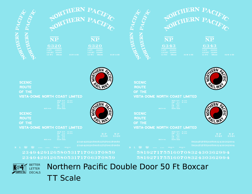 Northern Pacific 50 Ft Double Door Boxcar White