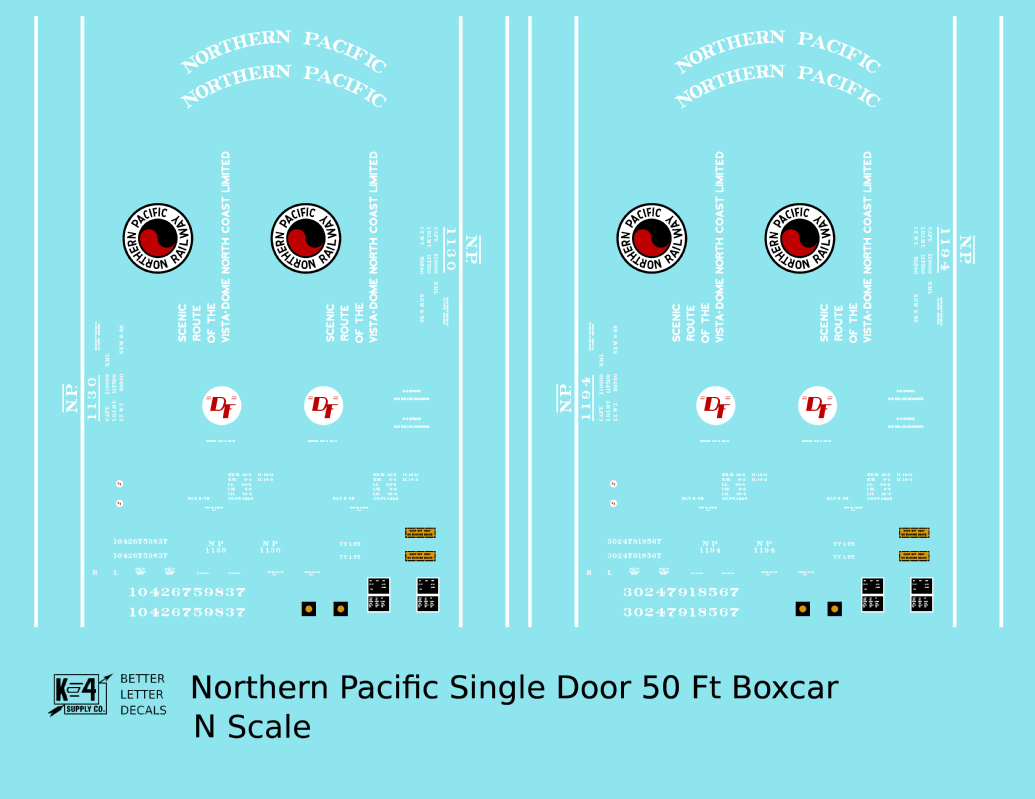 Northern Pacific 50 Ft Single Door Boxcar White