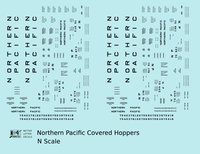 Northern Pacific Ribbed Covered Hopper Black  - Decal - Choose Scale