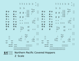 Northern Pacific Ribbed Covered Hopper Black  - Decal - Choose Scale