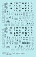 Northern Pacific Ribbed Covered Hopper Black  - Decal - Choose Scale