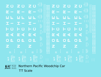 Northern Pacific Woodchip Gondola White  - Decal - Choose Scale