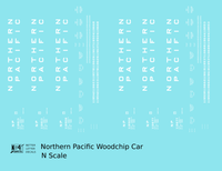 Northern Pacific Woodchip Gondola White  - Decal - Choose Scale